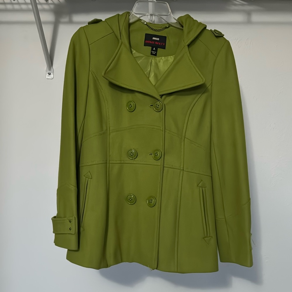 Miss Sixty Green Pea Coat with Hood